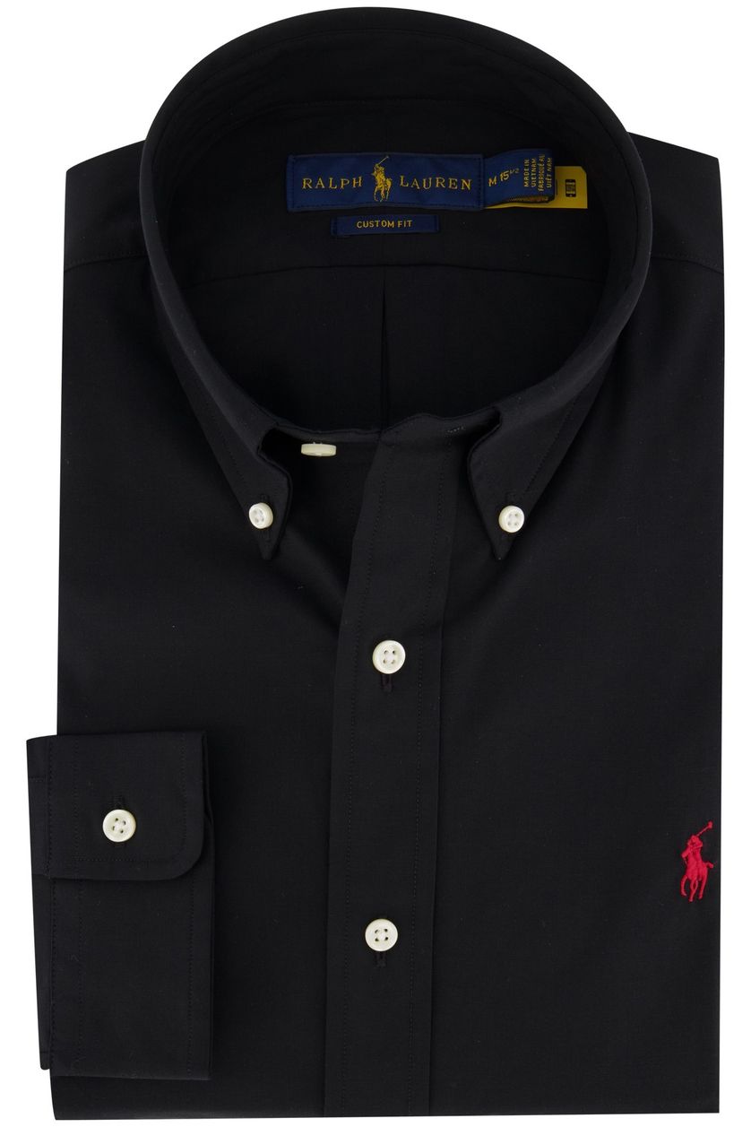 Polo Ralph Lauren casual overhemd normale fit zwart effen katoen