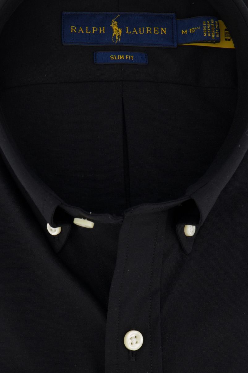 Ralph Lauren overhemd zwart Slim Fit