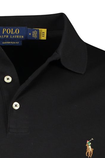 Katoenen Polo Ralph Lauren polo custom slim fit zwart