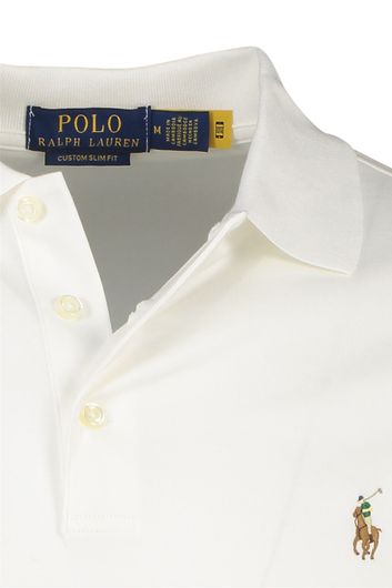 Polo Ralph Lauren katoenen polo custom slim fit wit 3-knoops