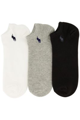 Polo Ralph Lauren Polo Ralph Lauren sneaker sokken grijs zwart wit 3 paar