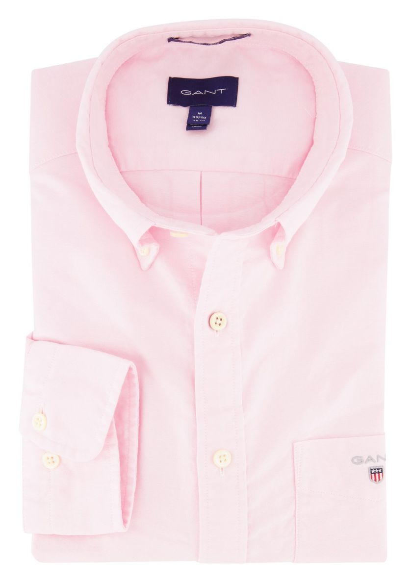 Casual roze overhemd Gant normale fit katoen