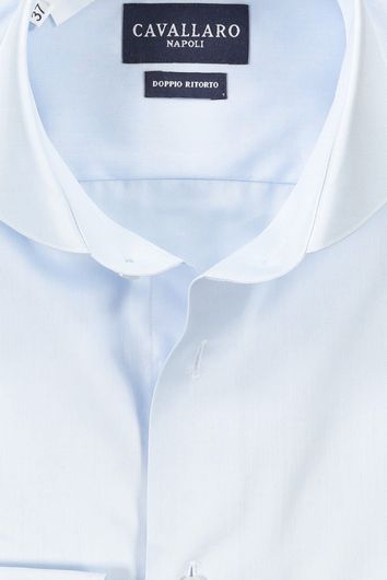 Cavallaro shirt lichtblauw two-ply mouwlengte 7