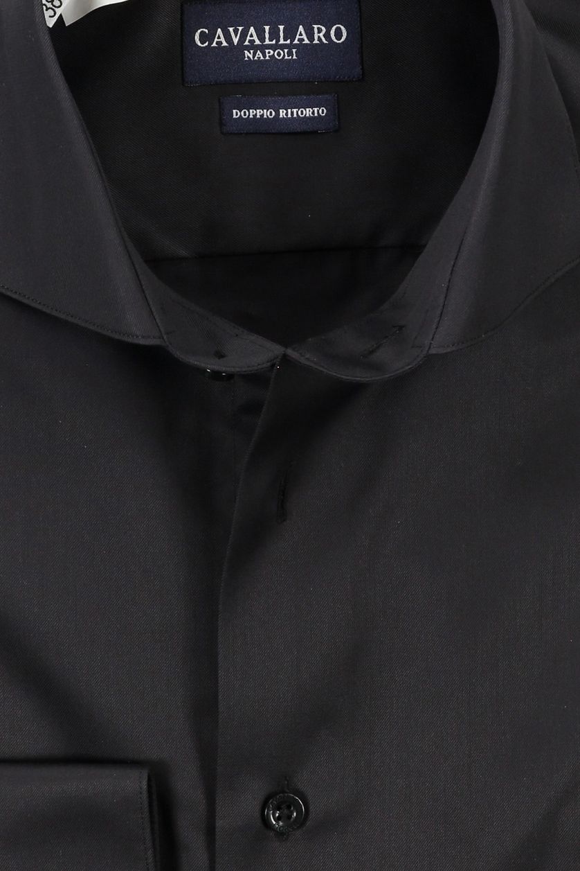 Cavallaro overhemd mouwlengte 7 zwart
