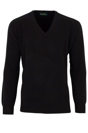 Alan Paine trui zwart v-hals ruime fit lamswol