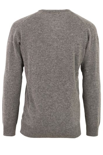 Alan Paine pullover grijs melange classic fit lamswol