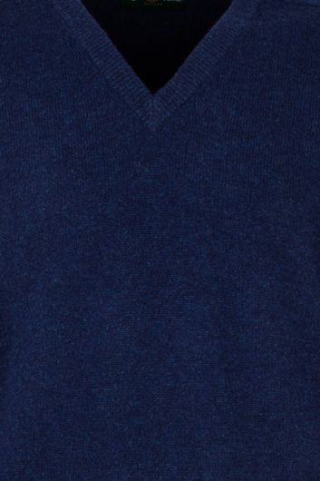 Alan Paine pullover blauw lamswol