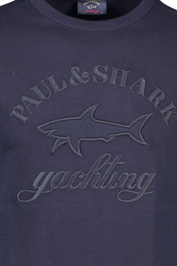 Paul & Shark pullover ronde hals navy katoen
