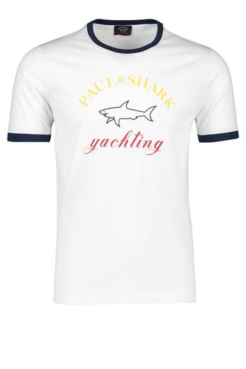 Paul & Shark T-shirt logo wit ronde hals