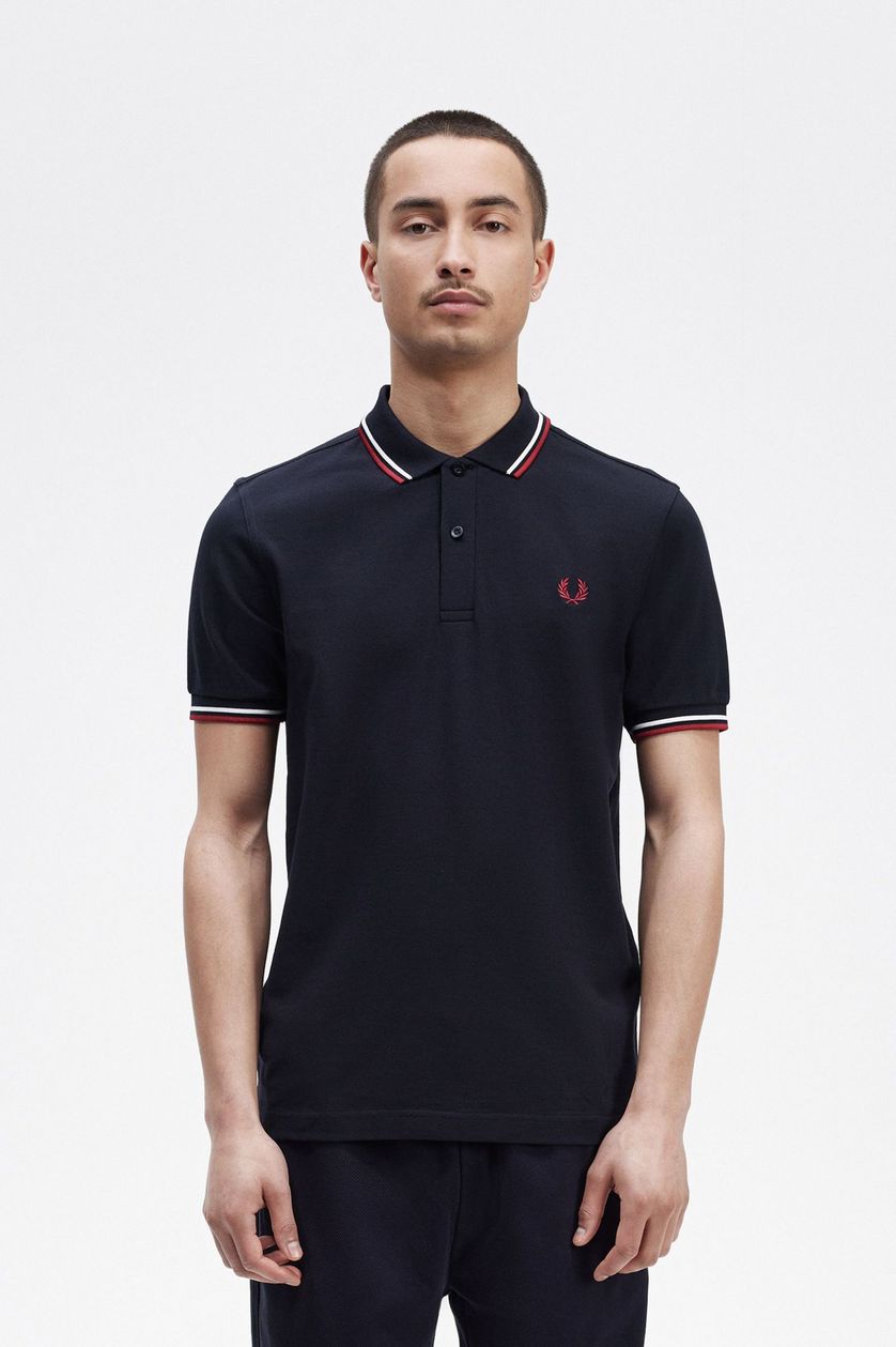 Donkerblauwe polo Fred Perry met logo