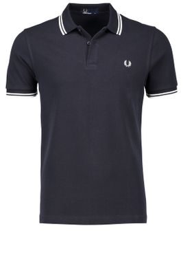 Fred Perry Fred Perry polo Twin Tipped normale fit donkerblauw effen katoen