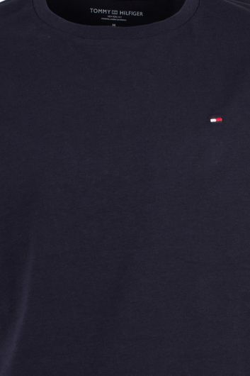 T-shirt Tommy Hilfiger navy ronde hals katoen