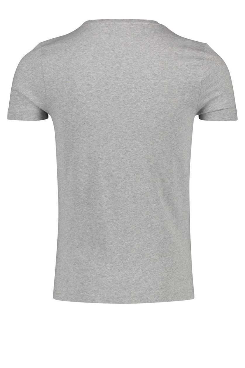 Tommy Hilfiger t-shirt grijs met logo ronde hals