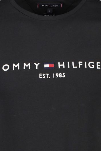 Tommy Hilfiger t-shirt zwart met logo ronde hals