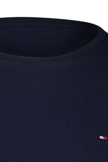 Tommy Hilfiger t-shirt navy effen met logo katoen