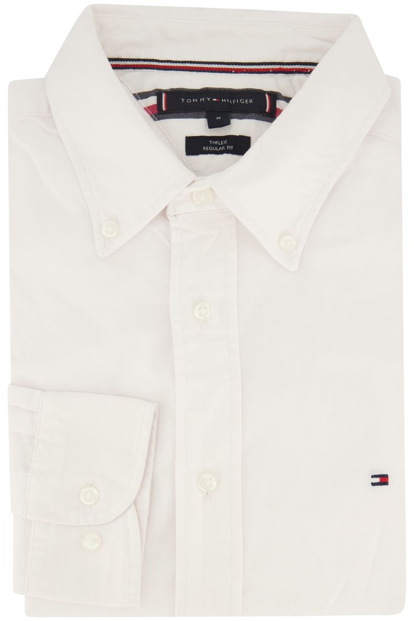 Tommy Hilfiger Big & tall overhemd wit effen katoen normale fit