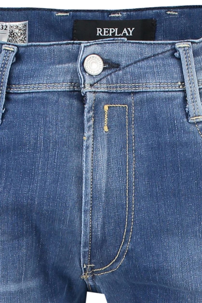 Replay 5-pocket Anbass blauw Slim Fit