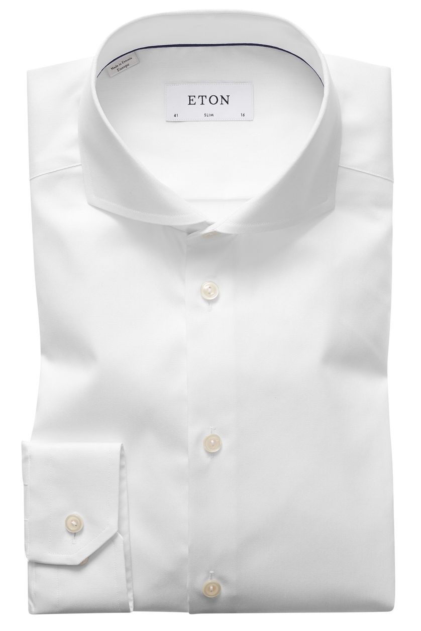 Eton overhemd dress wit slim cut-away anti kreuk