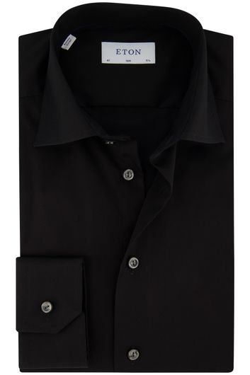 Eton overhemd zwart slim fit