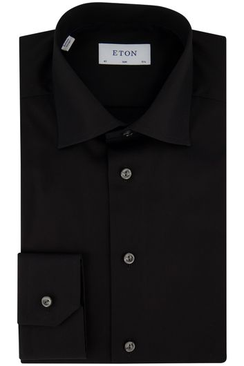 Eton overhemd zwart slim fit
