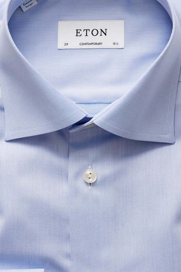 Eton overhemd blauw Contemporary dubbel manchet