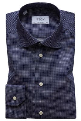 Eton Eton overhemd donkerblauw met stip