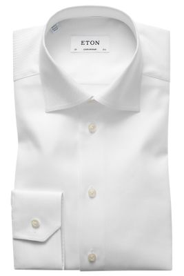 Eton Overhemd Eton wit twill contemporary fit kreuk vrij