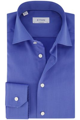Eton business overhemd Eton normale fit blauw effen katoen