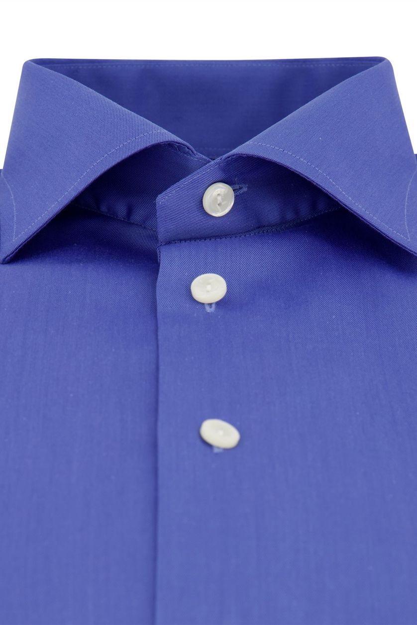 business overhemd Eton normale fit blauw effen katoen