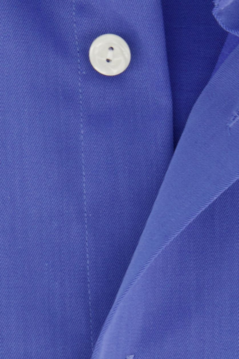 business overhemd Eton normale fit blauw effen katoen