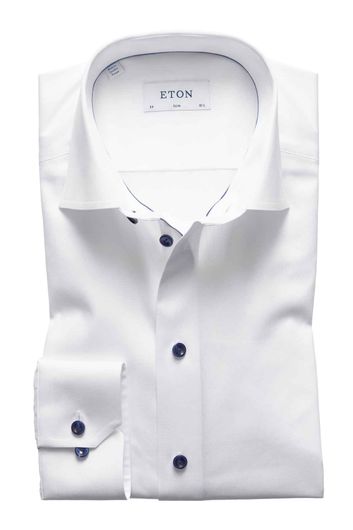 Overhemd Eton Slim Fit wit met navy details