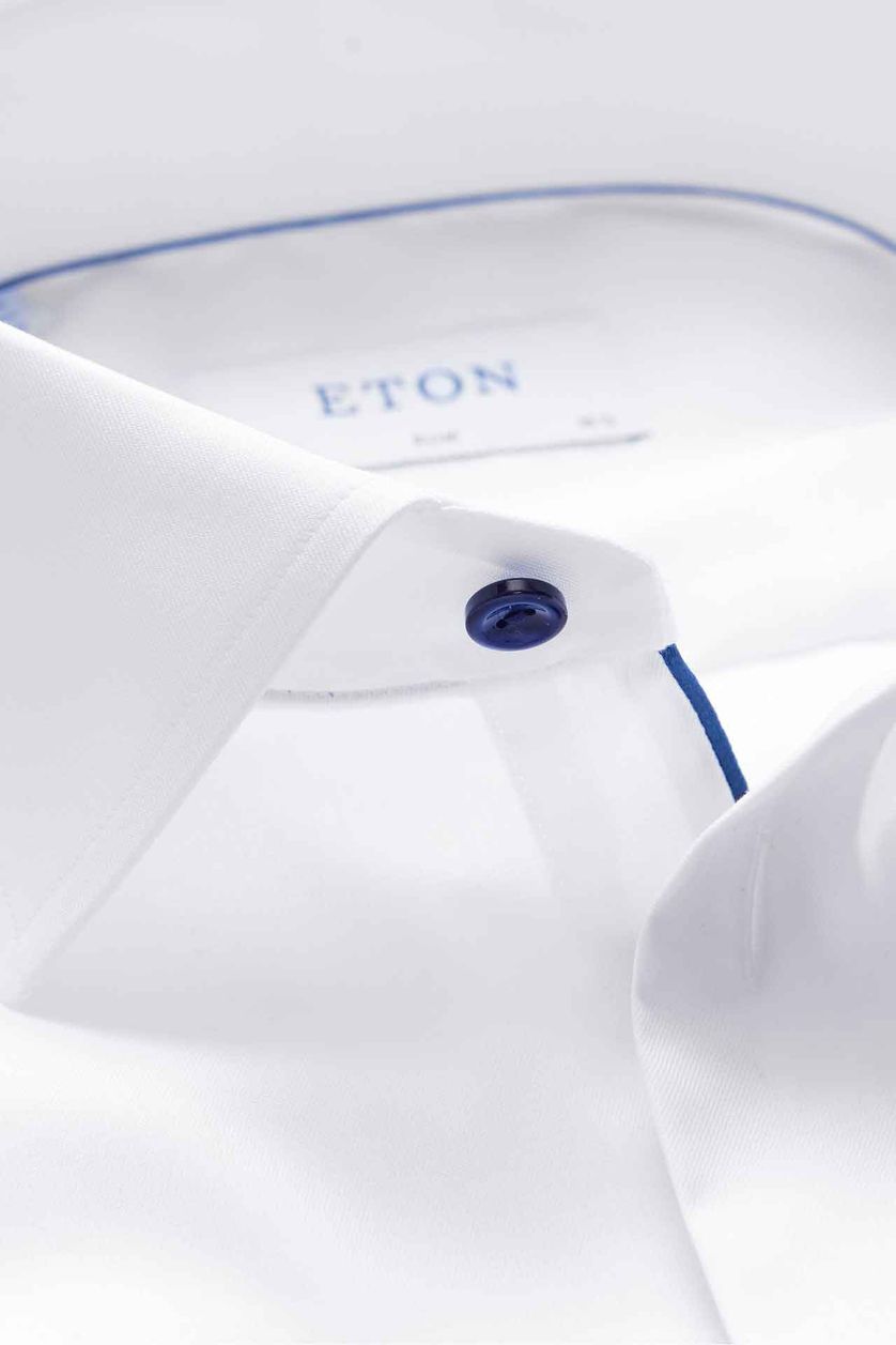 Eton overhemd Slim Fit wit navy details