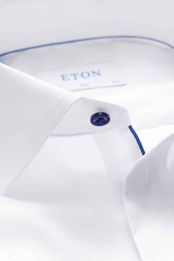 Overhemd Eton Slim Fit wit met navy details