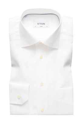 Eton Overhemd Eton wit Classic Fit borstzakje