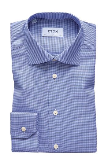 Eton overhemd blauw patroon Slim Fit