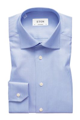 Eton Overhemd Eton blauw motief Contemporary Fit