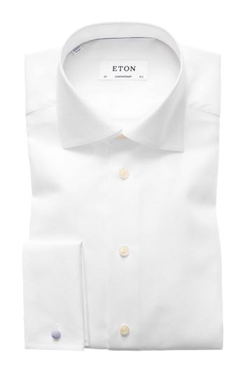 Eton business overhemd normale fit wit effen wide spread boord katoen