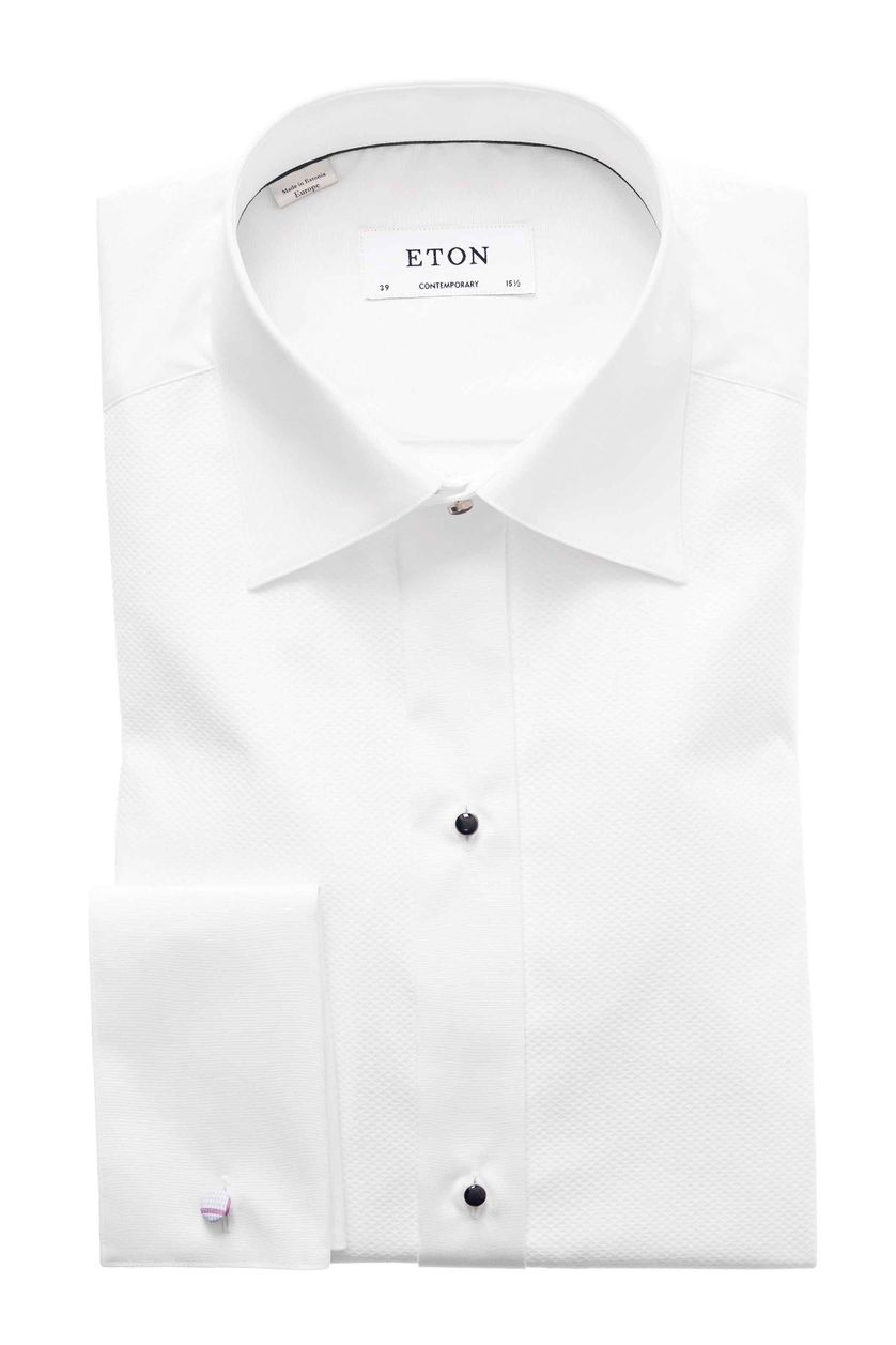 Eton overhemd Contemporary Fit black tie piqué