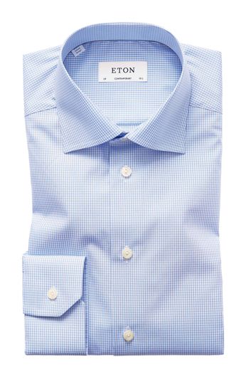 Eton overhemd Contemporary Fit blauwe ruit