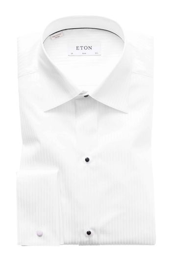 Overhemd Eton satijnstreep wit Slim Fit