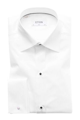 Eton Overhemd Eton satijnstreep wit Slim Fit