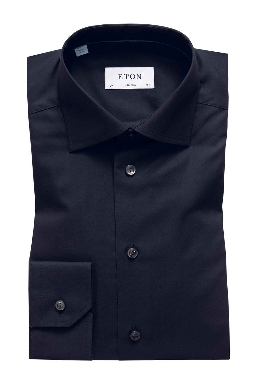 Eton Overhemd Super Slim Fit zwart stretch twill