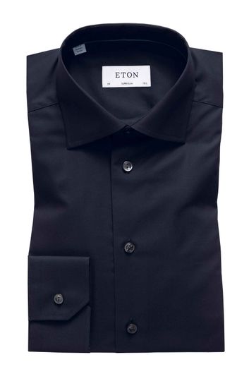 Overhemd Eton zwart twill Super Slim Fit