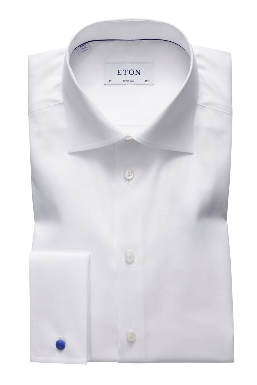 Wit overhemd Eton dubbele manchet Super Slim