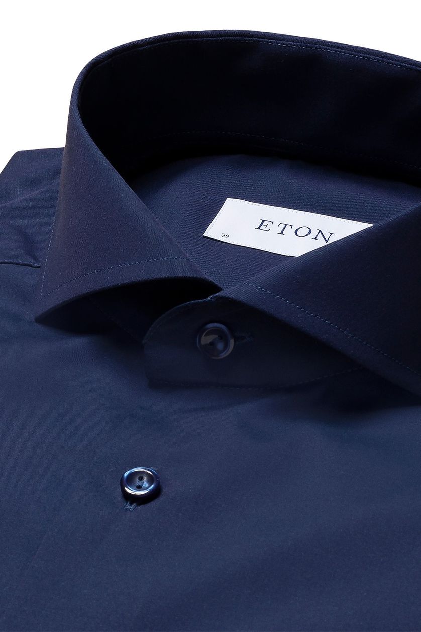 Navy Eton business overhemd katoen slim fit