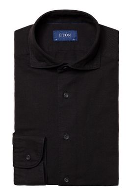 Eton business overhemd Eton zwart effen katoen slim fit 