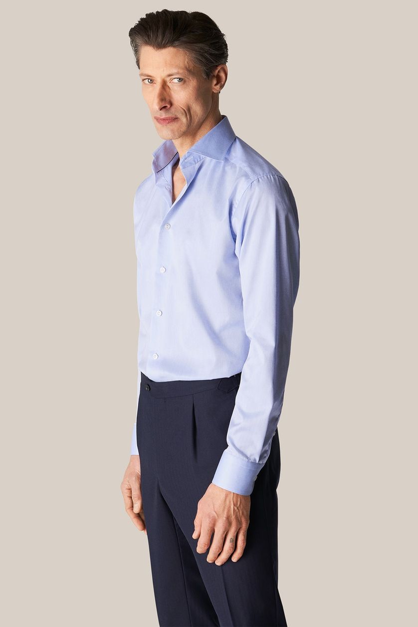 Eton business overhemd lichtblauw effen katoen slim fit