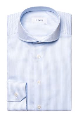 Eton Eton business overhemd normale fit lichtblauw gestreept katoen
