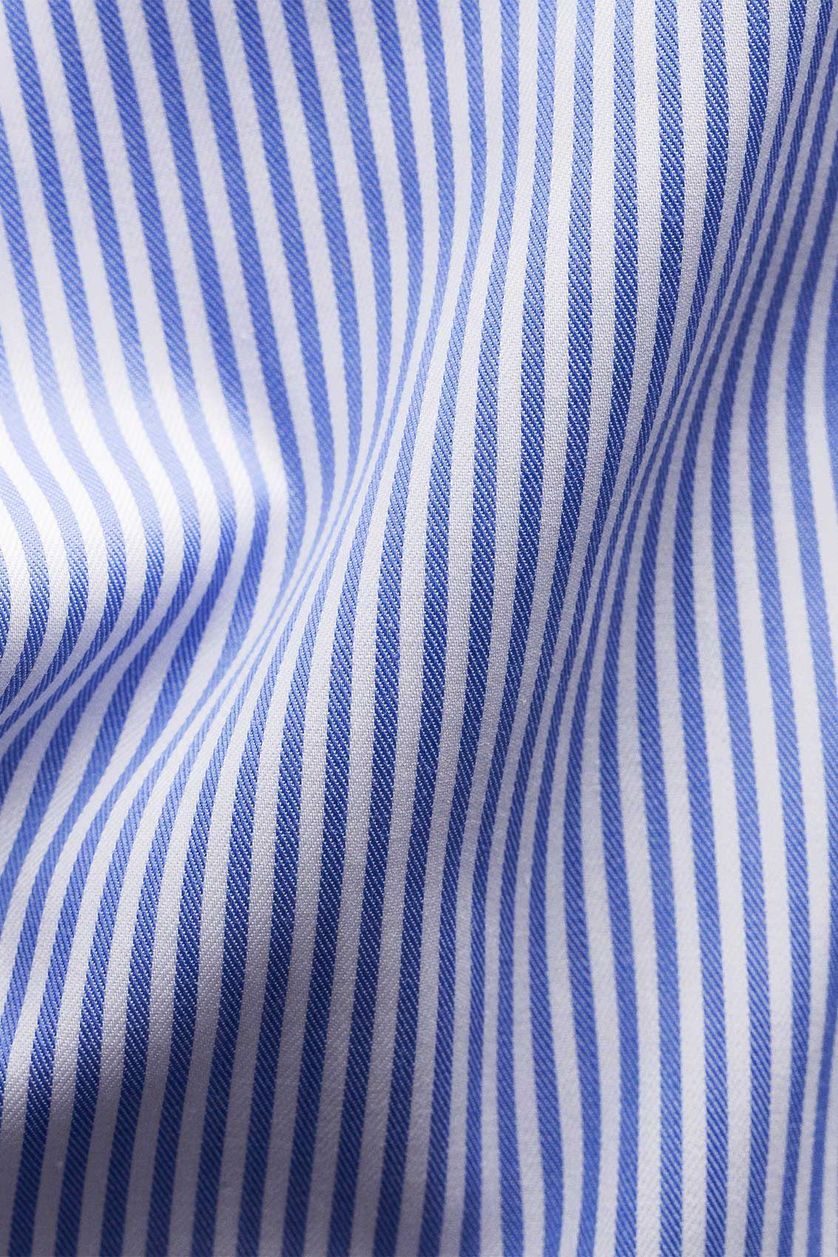 Eton business overhemd lichtblauw gestreept katoen normale fit