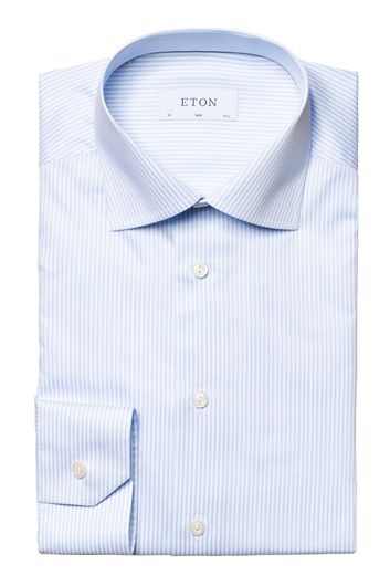 Eton business overhemd normale fit lichtblauw wit gestreept katoen
